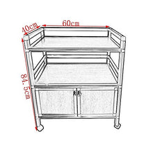 YIN YIN Carrello per Ripiani Carrello con Ripiani, in Lega di Alluminio con Anta con cassetto Multi-Strato portaoggetti Armadio da Pranzo Soggiorno Cucina Rack, 2 Colori 60X40X84.5CM Carrello a rulli