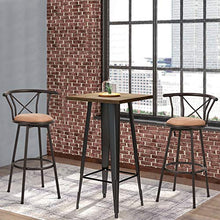 MEUBLE COSY Set di 2 sgabelli da bar, altezza della seduta 77 cm, stile industriale girevole con poggiapiedi imbottito con schienale e cuscino