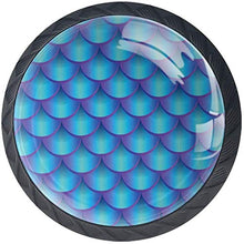 Modello di scala sirena realistico blu viola Pomelli per Porta Set di 4 Pomelli per Mobili Manopole per Cassetti Cucina Armadio Vetro