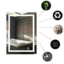 MUPAI Specchio da Bagno Appeso Frameless LED luci Specchio Parete appesa a Parete Bagno Specchio Specchio per Il Trucco Personalizzato (Bianco Freddo, 50x70cm)
