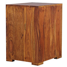 WOHNLING Comodino di Design in Legno massello sheesham 60 cm con cassetto e Porta Comodino per Boxspringbed