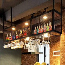 COLiJOL Wine Enthusiast Upside Down Hanging Wine Bottle Holder Grid Style per Kitchen Bar Pub Rack,100 cm (39,4 Pollici),100 cm (39,4 Pollici)