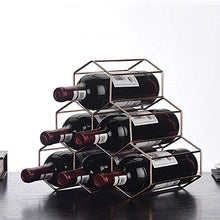 Free Standing Tabletop 6 Bottles Wine Rack, 3-Tier Iron Wine Bottle Display Holder Living Room Decorations Portable Modern Minimalist Design for Wine Lovers