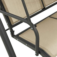 Tidyard Dondolo da Giardino 3 Posti in Tessuto con Baldacchino Tetto Antracite e Sabbia 170x110x153 cm,Dondolo da Esterno,Dondolo con Tetto,Dondolo 3 Posti,Dondolo con Tetto,Dondolo con Baldacchino