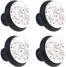 Uccelli Birdcages Piante Fiori Pomelli per Porta Set di 4 Pomelli per Mobili Manopole per Cassetti Cucina Armadio Vetro