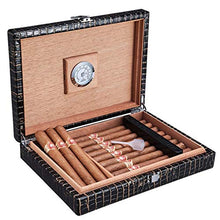 SMEJS Caso di Corsa del Sigaro, Portatile Pelle Cigar Humidor Cedar Wood Storage Case Cigar Box di Legno