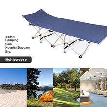 Todeco - Letto Pieghevole per Spiaggia, Lettino Regolabile - Materiale: Poliestere 600D, Tubi di Acciaio - Carico Massimo: 150 kg - 190 x 67 x 35 cm, Blu Navy