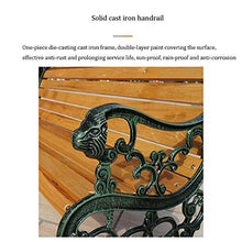 Household Products Panca da Giardino in Legno massello Sedile da terrazza, Panca da Balcone con bracciolo Schienale, Sedia da Giardino con Struttura in ghisa, per Giardino/Veranda/Balcone