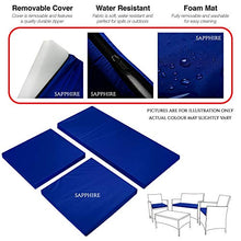 Set di 3 cuscini di ricambio per sedie in rattan da giardino, sedie, divani, patio, colore blu navy