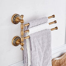 Weare Home, Portasciugamani da parete in ottone anticato con 3 bracci, in stile retrò anticato, in bronzo antico, rifinito in ottone, montaggio a parete, Ottone, Antik Bronze, 3 Arm