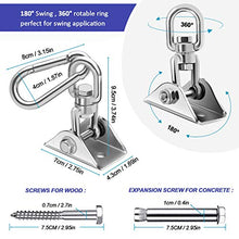 Wodasi Gancio per Soffitto, Gancios per Soffitto, Gancio per Soffitto SUS304 Acciaio Inossidabile Gancio, Gancio soffitto Girevole a 360°Gancio Altalena SUS304 Ganci di Sospensione