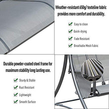 giordano shop Dondolo 3 Posti da Giardino 196x128x172 cm in Metallo e Textilene Grigio Scuro