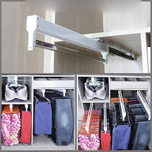 WTMLK Appendiabiti per Armadio Estensibile Armadio Estraibile Asta per Guardaroba Armadio Regolabile Appendiabiti Appendiabiti per Montaggio Superiore Heavy Duty TE889, Bianco 30 cm