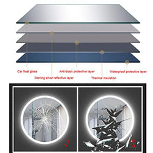 L&ED Specchio retroilluminato 600 / 700mm, Specchio da Bagno Illuminato a LED, Specchio per Trucco da Parete, Tondo, toeletta, Interruttore Touch