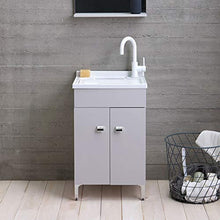Kiamami Valentina LAVATOIO 50x50 COLORE GRIGIO PERLA OPACO CON MOBILE DUE ANTE