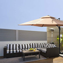 Ombrellone da Giardino 2,94x2,94m in Alluminio e Poliestere Khaki
