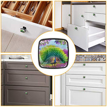 piuma di pavone Pomelli per Porta Set di 4 Pomelli per Mobili Manopole per Cassetti Cucina Armadio Vetro