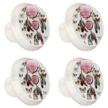 Maniglie per cassetti Manopole per cassetti Manopole rotonde Confezione da 4 per armadietto, cassetti, cassettiere, cassettiere ecc - Acchiappasogni Con Piume E Mandala