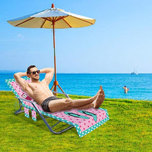 BIUDUI Rivestimento per sedia a sdraio da giardino, in spugna, con 2 tasche, per piscina, spiagge, alberghi da giardino, 210 x 73 cm