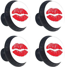 Labbra rosse di bacio dell'impronta Pomelli per Porta Set di 4 Pomelli per Mobili Manopole per Cassetti Cucina Armadio Vetro