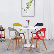 N/A Set di 4 sedie per Sala da Pranzo Semplice e Creativo braccioli in plastica braccioli Gambe Moderne per Cucina di casa Ristorante caffetteria Soggiorno (Nero)