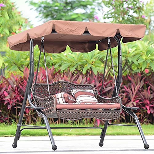 ZDYLM-Y Dondolo da Giardino con Tettuccio 2 Seduti Dell'Oscillazione Solare Canopy, Heavy Duty Metallo Amaca con Vassoio, per Terrazza