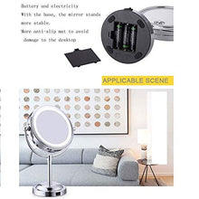 Specchio per Il Trucco, Specchi da Barba Specchio Ingranditore per Trucco/Specchio Cosmetico A LED con Rotazione di 360 ° Finitura Cromata Zoom 3X su Due Lati