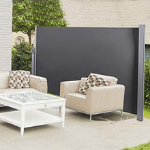 Omabeta Tenda Laterale dal Design telescopico Tenda Laterale Multifunzionale Tenda Parasole Laterale da Giardino Antivento per Il Giardino(Dark Gray)