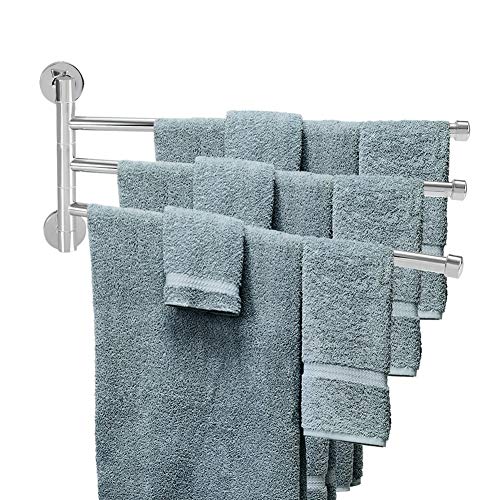 GOTOTOP Portasciugamani, portasciugamani in Acciaio Inox mensola portaoggetti da Bagno con 2 portasciugamani a Parete portasciugamani per Bagno Cucina dell'hotel(3 Arms)