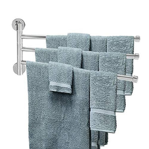 GOTOTOP Portasciugamani, portasciugamani in Acciaio Inox mensola portaoggetti da Bagno con 2 portasciugamani a Parete portasciugamani per Bagno Cucina dell'hotel(3 Arms)