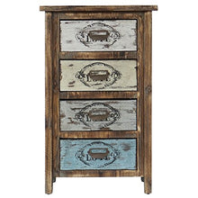 Mendler Serie Vintage Como cassettiera Legno Stile Spagnolo Modello Cadiz 33x49x79cm