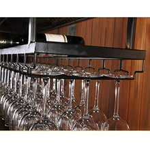 GJSN Cremagliera per Vino, Nero/Bronzo in Ferro Battuto Altezza Regolabile da Bancone da Bancone, Può Appendere Più Bicchieri da Vino,Nero,80 cm