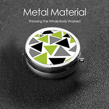 Triangoli casuali verde lime grigio nero su bianco rotondo pillola contenitore 3 scomparti in metallo medicina caso titolare vitamina organizzatore scatola decorativa per viaggi all'aperto