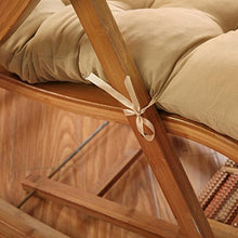 Poltrona da giardino reclinabile, con schienale alto e cuscino da 48 cm di altezza x 120 cm di lunghezza, con schiuma morbida, Fibra tessile, Beige, 48*120