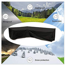 LJWLZFVT Fodera for Divano Patio, Fodera for Mobile Componibile for Esterni, Copridivano da Giardino286x222x78x82cm Copertura Mobili Impermeabile-Nero 286x222x82cm