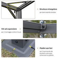 Outsunny Gazebo Pergola 3x3m da Giardino in Metallo con Tettuccio Scorrevole Bianco Crema, Pergola da Giardino a Parete
