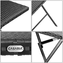 CASARIA Tavolino Pieghevole in Poly Rattan da Balcone Richiudibile 63x63x73 cm Tavolo da Giardino Nero