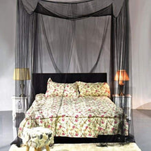 UYG - Zanzariera a quattro porte, in tessuto, per letto matrimoniale, Nero , See below for size descriptions