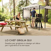 blumfeldt Steakhouse Wings - Gazebo per Barbecue, Dimensioni: 235 x 242 x 145 cm (LxAxP), Parasole/Parapioggia: Poliestere 160g Idrorepellente/Antifiamma, 2 Tettoie Laterali Apribili, Beige