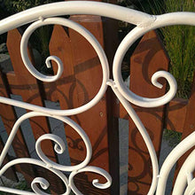 Terrazza panchina da giardino retrò panchina da esterno, Panca in metallo impermeabile e frangisole con schienale e braccioli, Panchina decorativa per parco all'aperto, può ospitare 2-3 persone