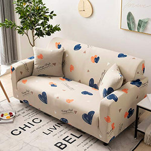 VanderHOME Copridivano Elasticizzato Fodere Copridivani Universale Antiscivolo Fodera per Divano Elastico con Stampa Fodera per Divano Sofa Protettore 4 posti (230-310 cm) Battito Cardiaco