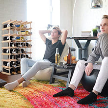 RELAX4LIFE Cantinetta Portabottiglie per Vino, Scaffale Portabottiglie con 40 Posti per Bottiglie di Vino, Supporto per Vino con Design Minimale e Moderno, Scaffale per Vino, Champagne, Legno Naturale