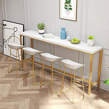 LTPY Sgabelli da Bar Sedia Poggiapiedi Sgabello Alto Sedia da Pranzo Come Sgabello da Cucina, Bar, Sgabello per Colazione, Sedile in PP Bianco Gambe in Metallo Dorato (Dimensioni: 75 cm)