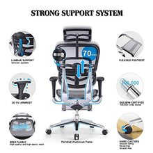 YUYTIN Supporto Bivable Back Lombar Sedia da Ufficio ergonomica con poggiapiedi Sedia da Ufficio Executive Sedia da scrivania Alta Schiena Sedia da scrivania Big Computer Sedia con braccioli 4D