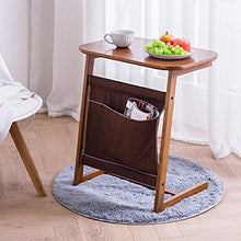 FGDSA Struttura del Comodino del Divano in bambù, Tavolo Portatile per Laptop con Custodia in Tessuto Non Tessuto, Comodino Senza Spazio