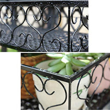Stand per Fiori in Metallo Nero, pianta per Interni ed Esterni, Stand per pianta Rettangolare in Ferro Art (Dimensioni : 60cm)