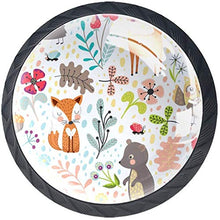 Simpatico cartone animato animale della foresta Pomelli per Porta Set di 4 Pomelli per Mobili Manopole per Cassetti Cucina Armadio Vetro