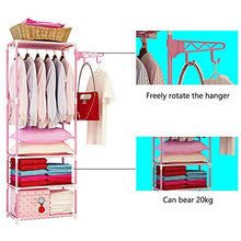 XYBB Armadio Camera da Letto Multifunzionale Piano Standing Vestiti Hanging Storage Metallo Giardino Camera da Letto Mobili 170 * 55 * 36cm Rosso