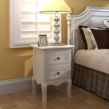 Wakects - Tavolino da comodino con 2 cassetti, in MDF, stile elegante e robusto, per camera da letto, 34,5 x 30 x 49 cm, 2 pezzi