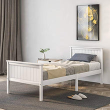 Wealthgirl - Struttura letto in legno con testiera e pediera, per cameretta dei bambini, colore: avorio